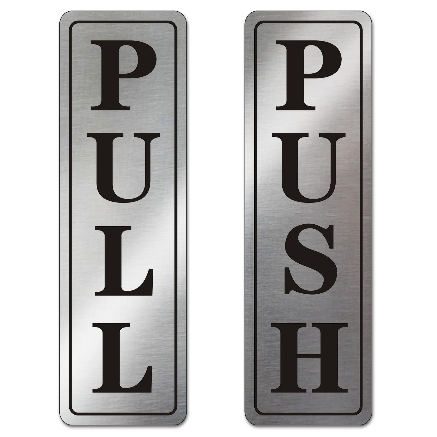 Metal Stainless Steel push pull signs for door,With Self Classic