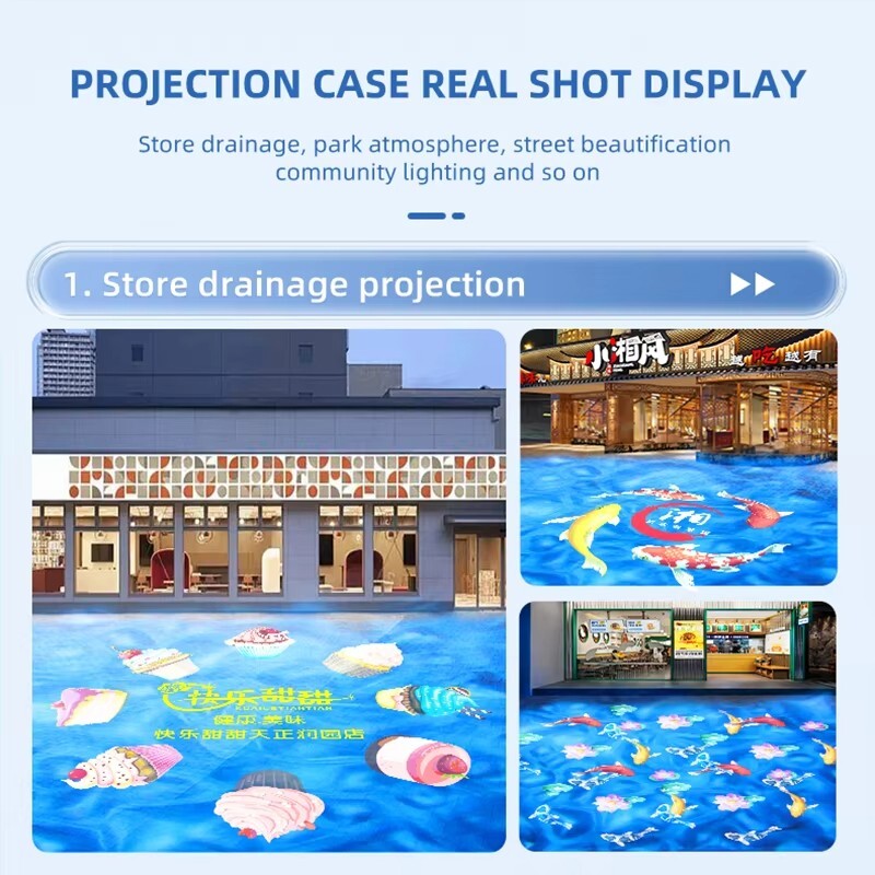 Dual-Head Combination Projector Gobo Light Dynamic Water Wave Ocen Ripple Custom
