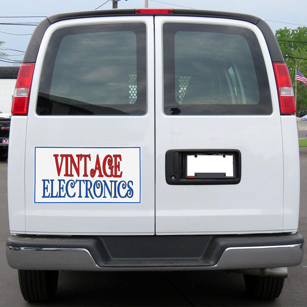 Car Magnet Set of 2 Vintage Electronics Car Advertising Industrial Sign