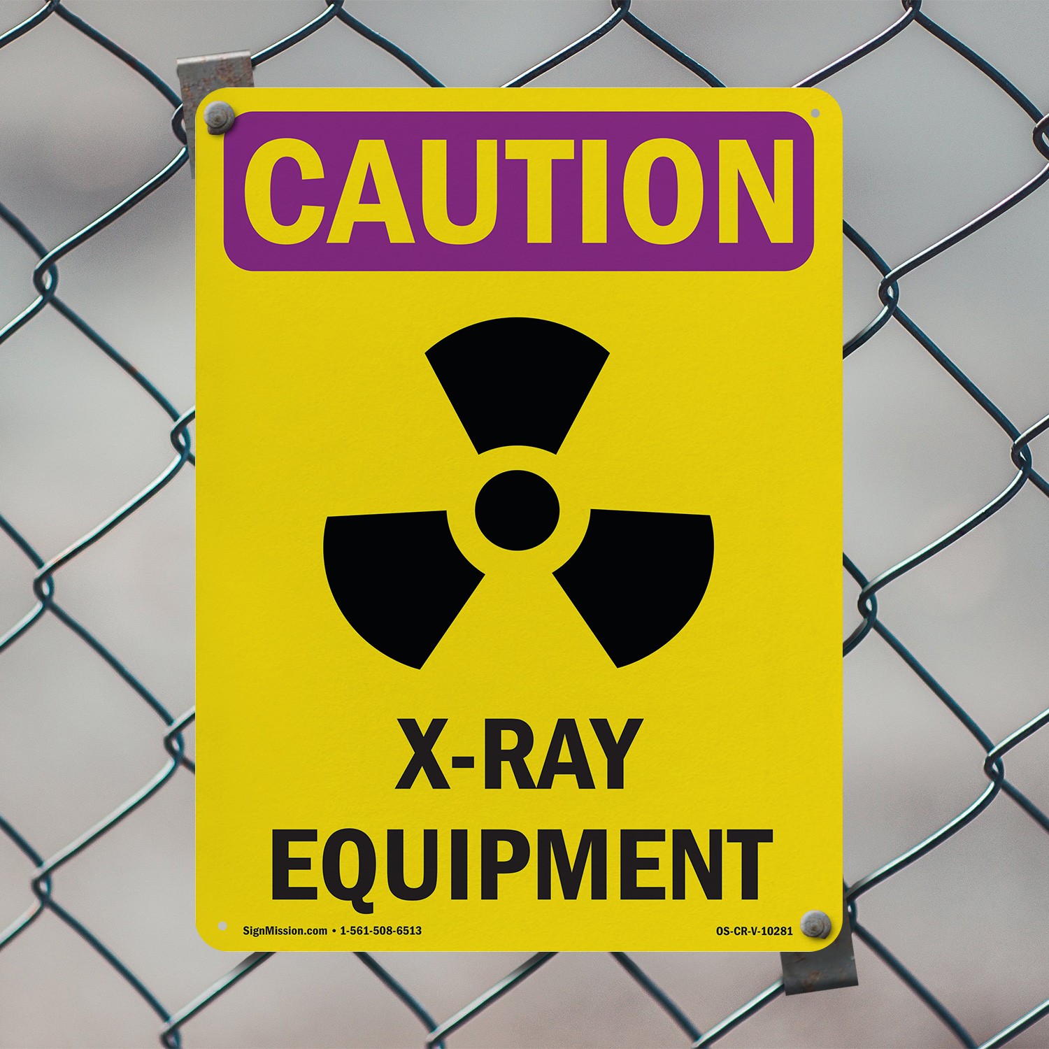 X-Ray Equipment With Symbol OSHA Caution Radiation Sign Or Decal – 5 or 10 Pack
