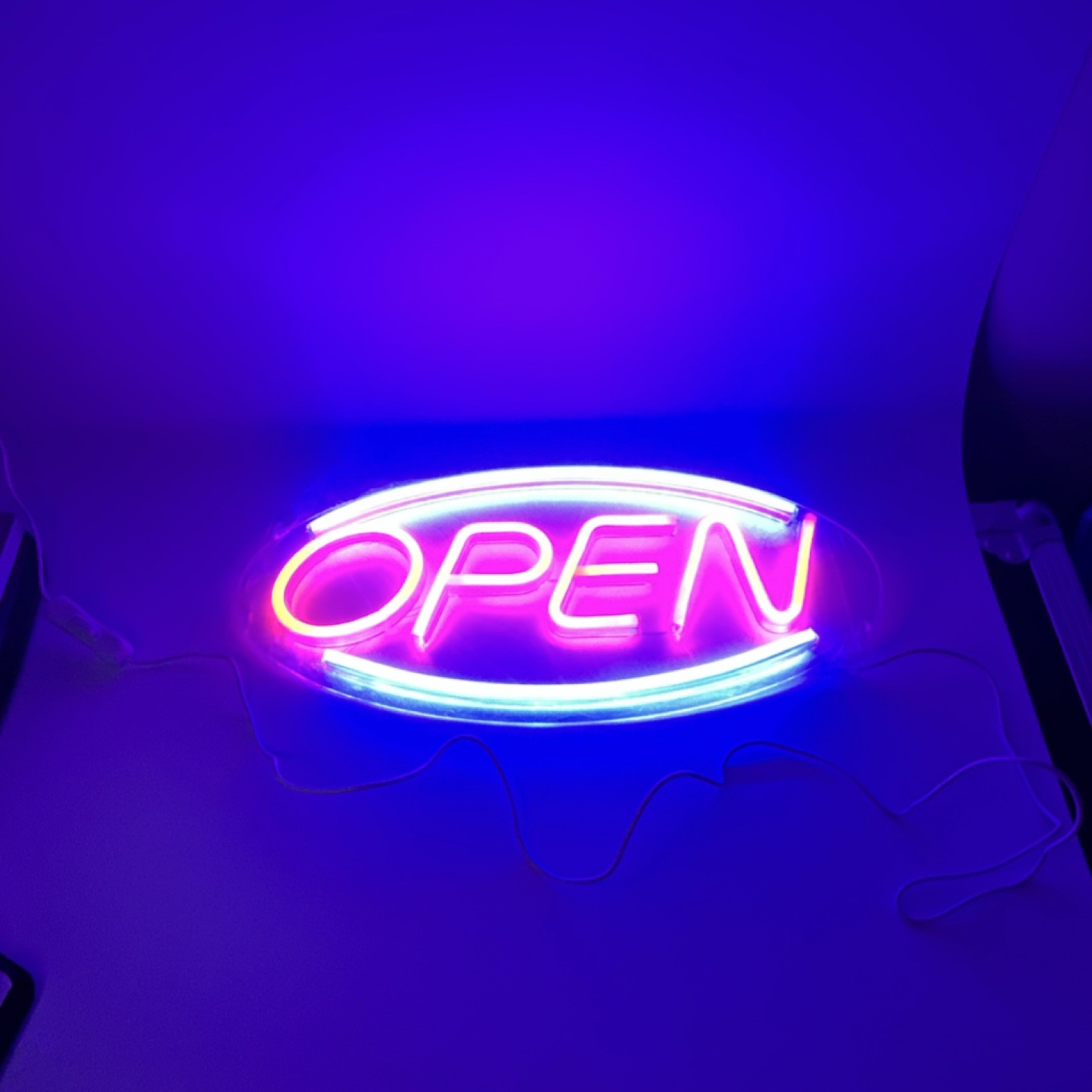 LED OPEN Wall Mounted Neon Sign Multi-Color USB Powered Retail Display