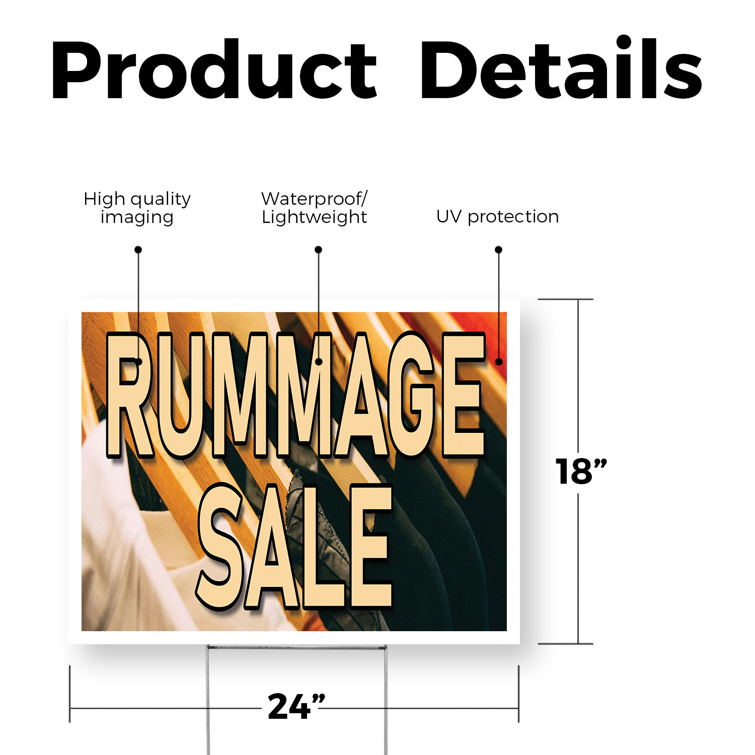 Rummage Sale Yard Sign Local Bargains, Community Events, Professional Signage