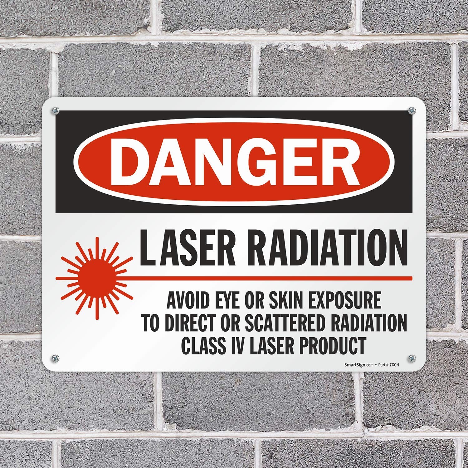 10×14 in “Danger – Laser Radiation Avoid Exposure” Aluminum Sign U9-1829-NA