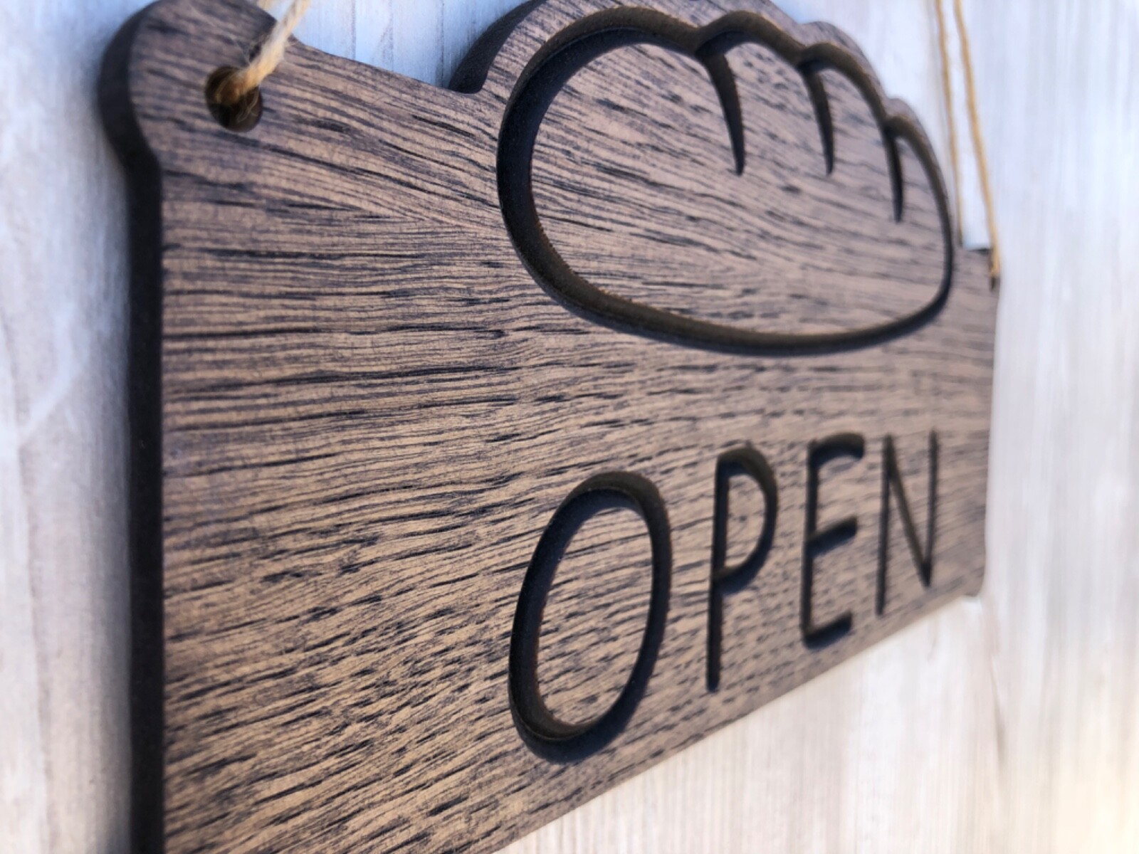 Open Closed double sided sign for bakeries, bread shops, grocery stores