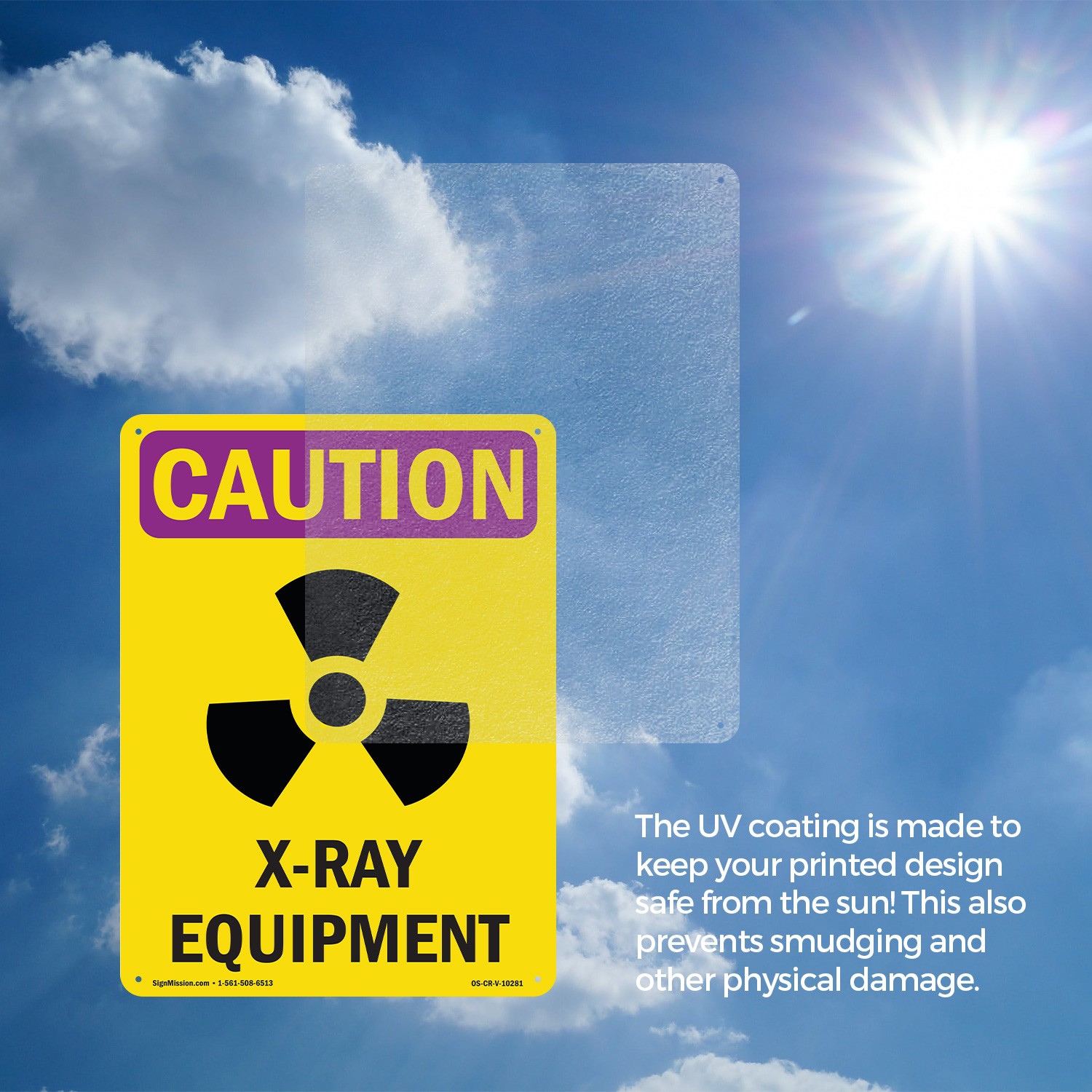 X-Ray Equipment With Symbol OSHA Caution Radiation Sign Or Decal – 5 or 10 Pack