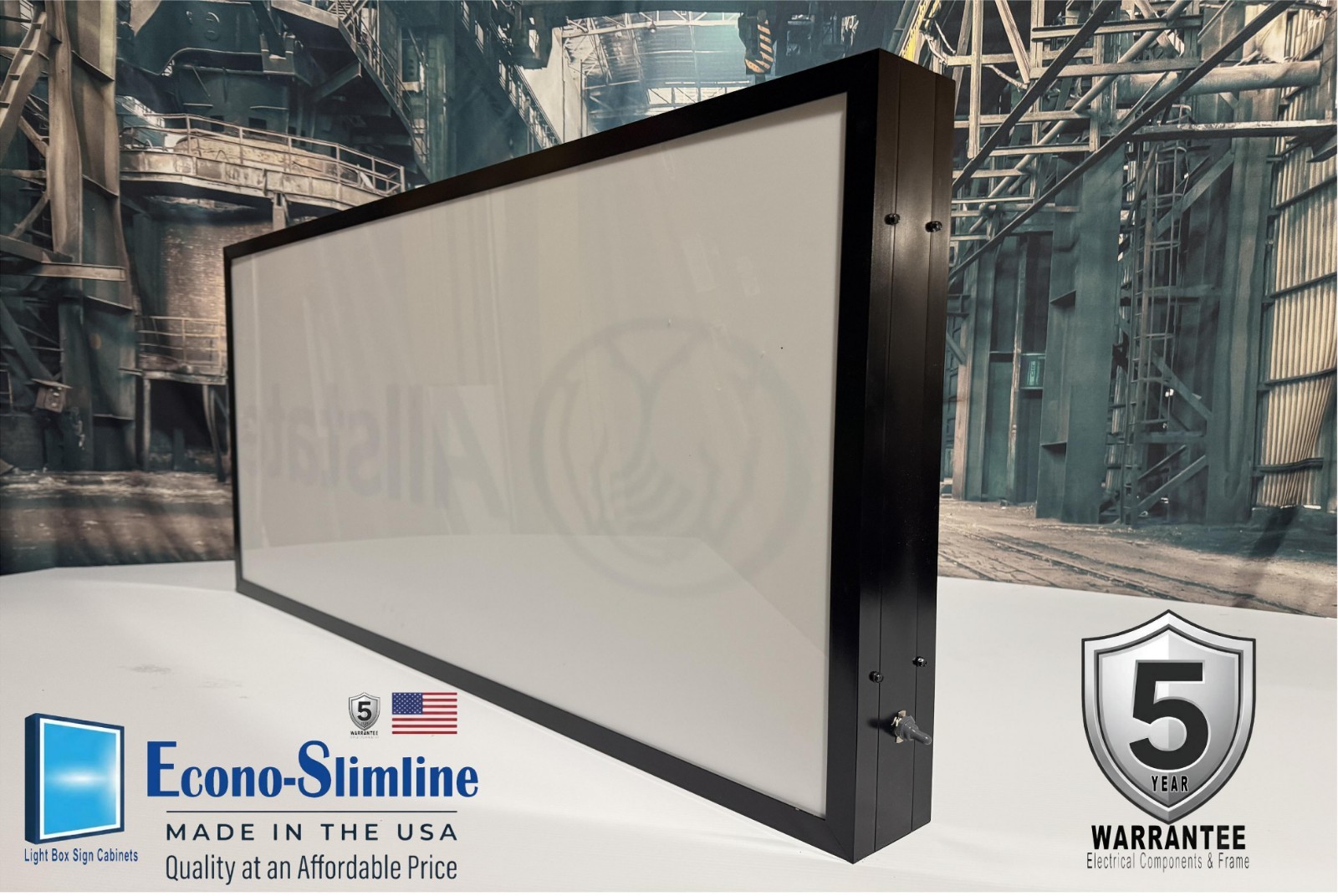Outdoor Light Box Sign Cabinet Single Side Led Lighting Low Profile 2×8
