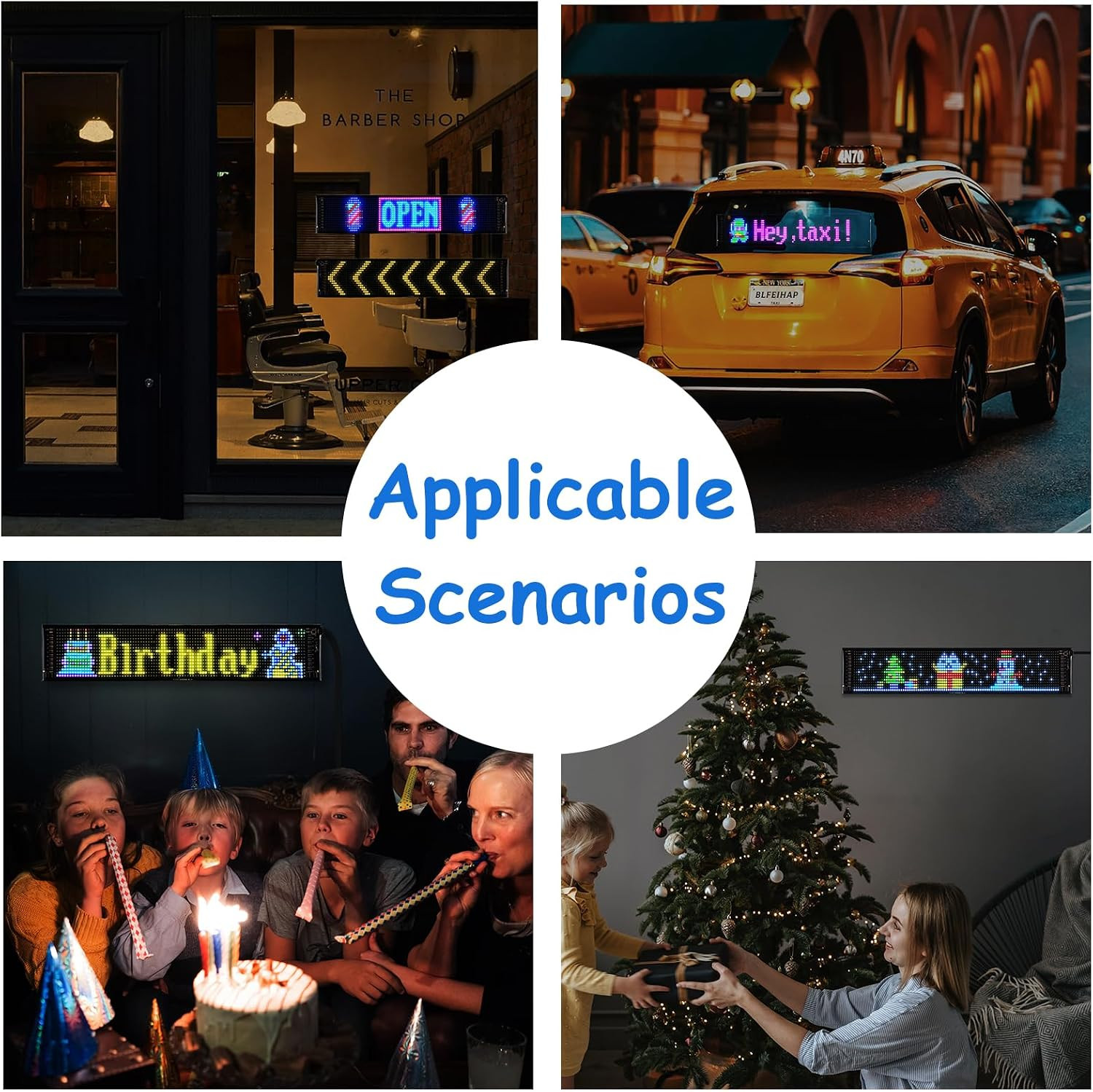 Programmable Flexible LED Car Window Sign – Bluetooth App Control, Custom Text/A