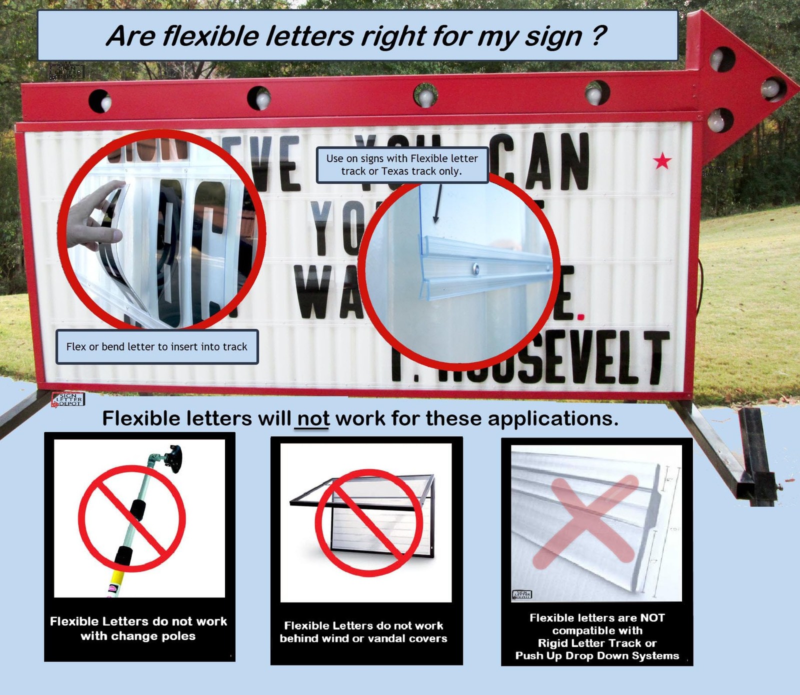 Sign Letter Depot 4 Flex Changeable Sign On 5 Clear Red A-Frame In Usa