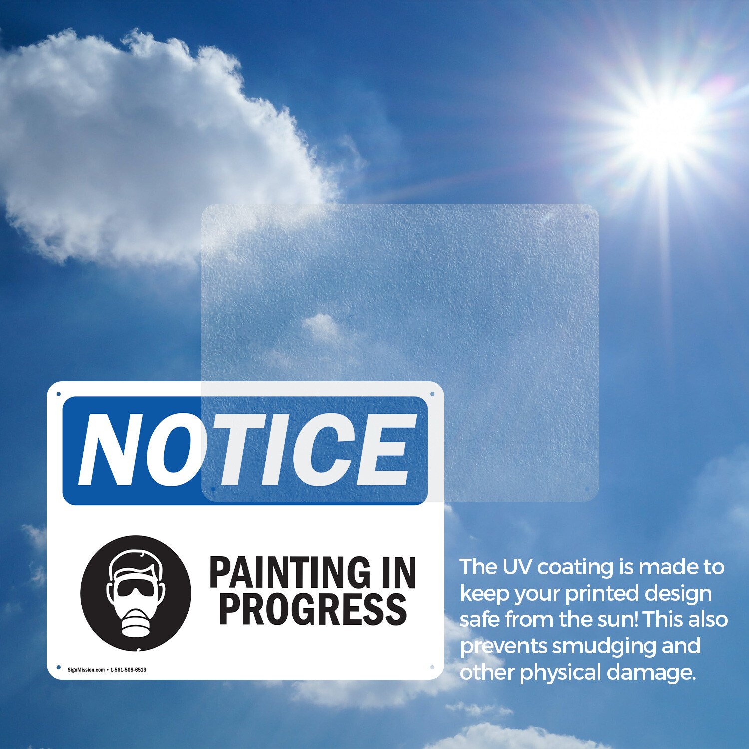 (2 Pack) Painting In Progress OSHA Notice Sign Decal Metal Plastic