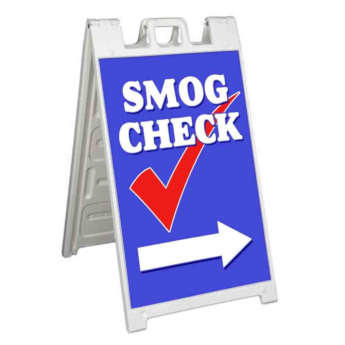 SMOG CHECK RIGHT ARROW Signicade 24×36 Aframe Sidewalk Sign Banner Decal