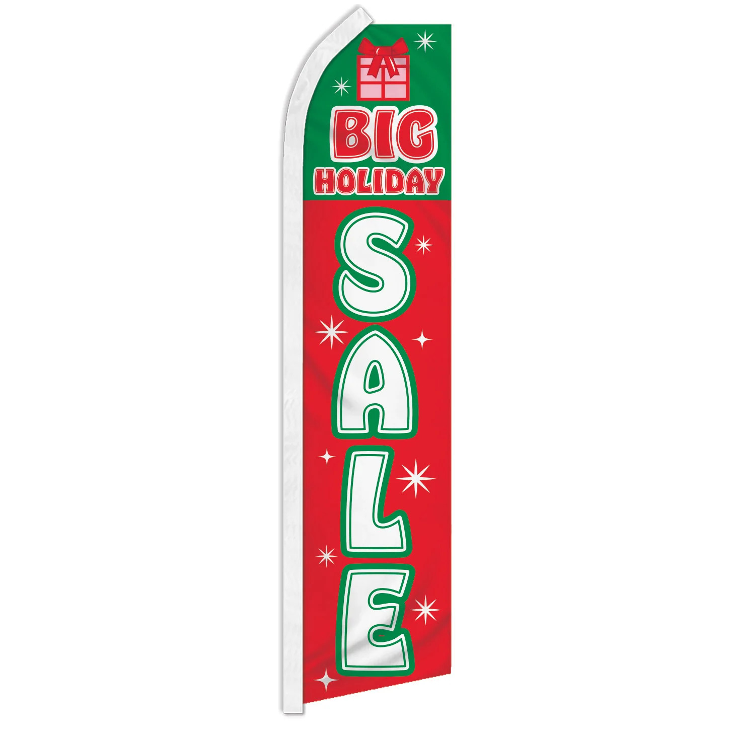 “BIG HOLIDAY SALE” advertising super flag swooper banner business sign clearance
