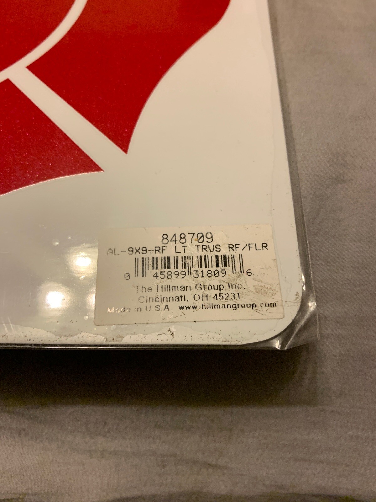 The Hillman Group 9 in. x 9 in. Roof Truss Aluminum RF-Sign
