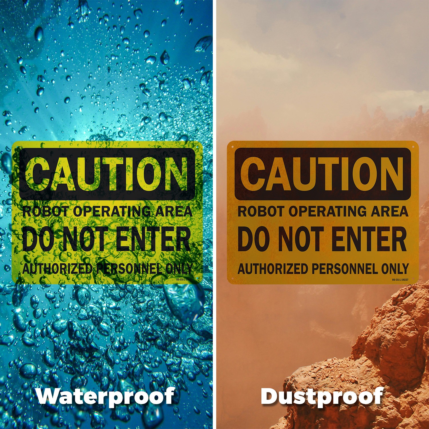 Robot Operating Area Do Not Enter Authorized Persons Only OSHA – 5 or 10 Pack