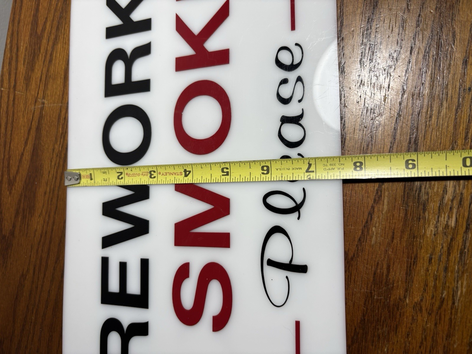 Rare Vintage Acrylic Plexi No Smoking Please Fireworks Warning Retail Store Sign