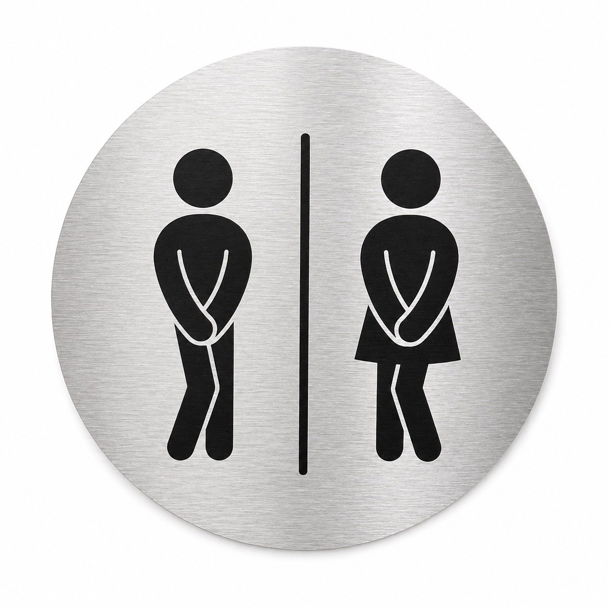 “9” Brushed Aluminum Unisex Restroom Sign Non ADA Door Sign Peel Stick”