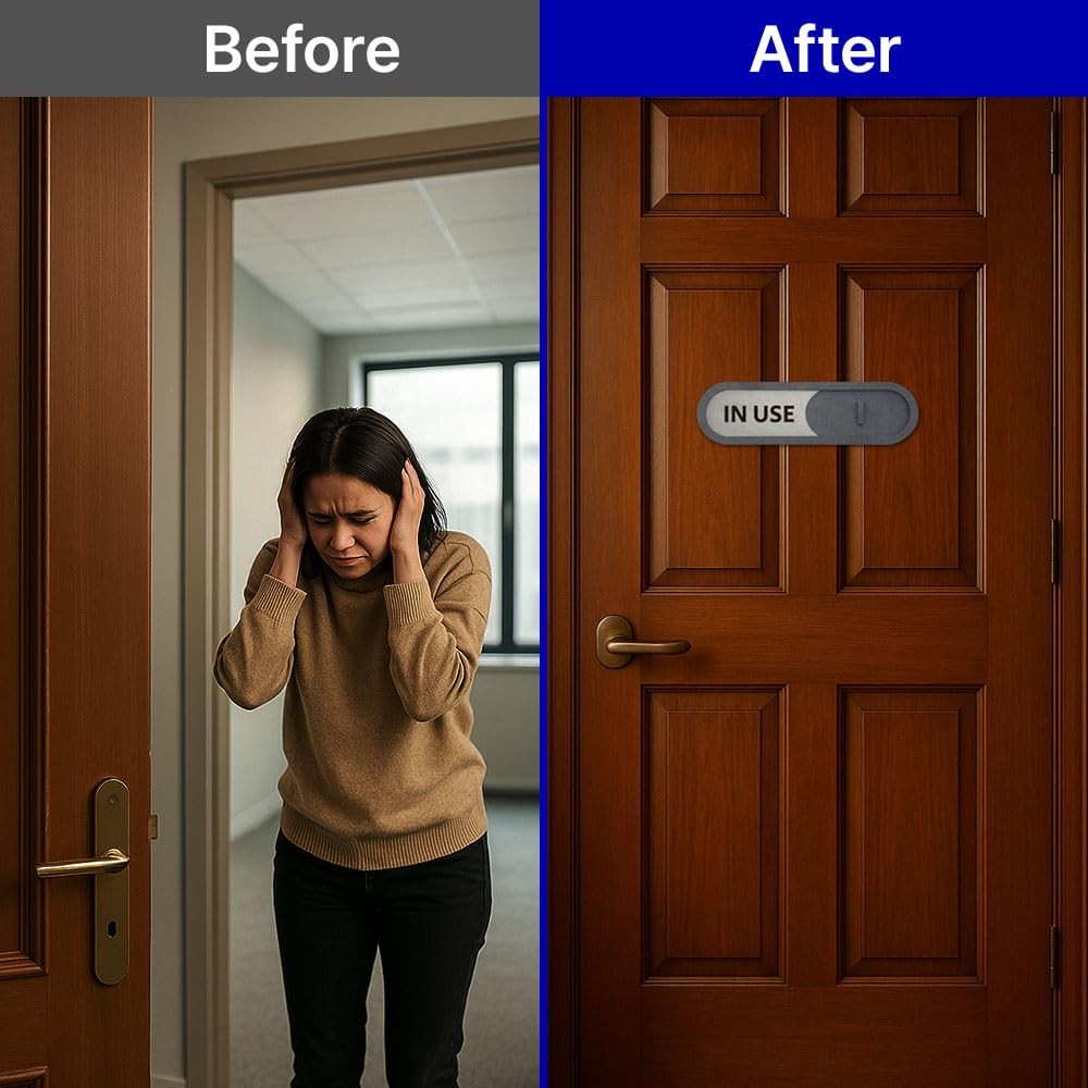 7.5×2.2 Inch Brown MDF In Use Available Slider Privacy Door Sign Home Office