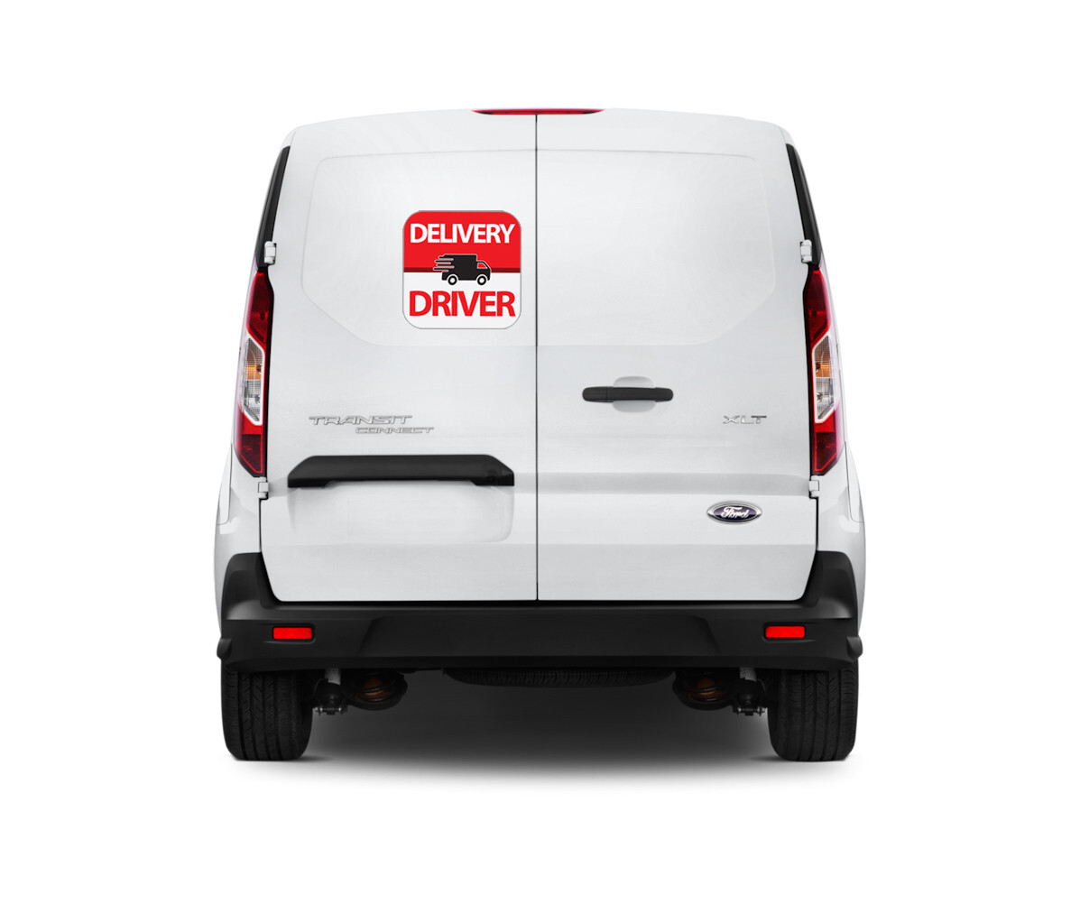 One Generic DELIVERY DRIVER Car Magnet Sign 9″x9″ Food Packages Vehicle Signage