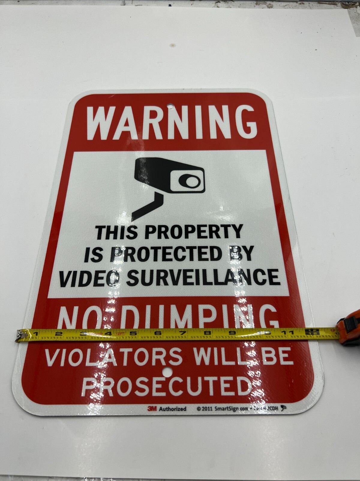 (QTY 11) SmartSign 2CDH Warning Property Protected Video Surveillance 12″ x 18″