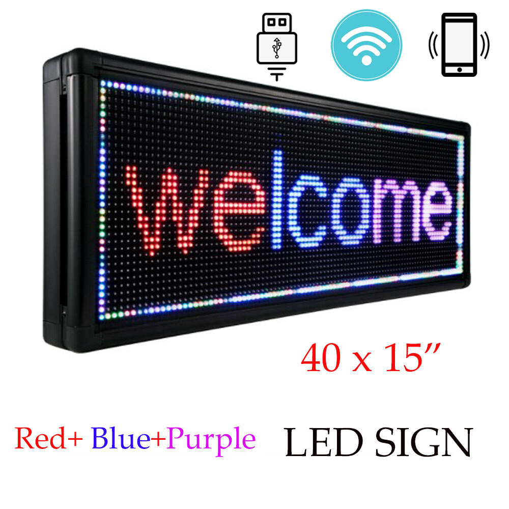 40×15″ Outdoor LED Sign Programmable Scrolling Message Display Board Advertising