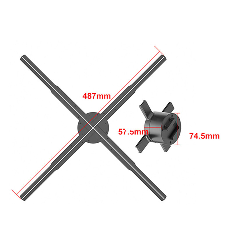 3*50cm 3D Holographic Projector Fan Smart HD Advertising Display Projector US