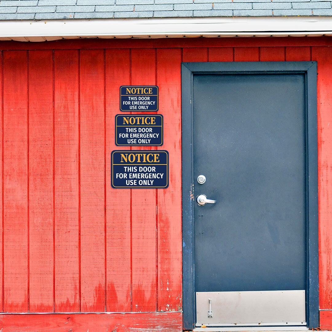 Classic Framed Plus Notice This Door For Emergency Use Only Door or Wall Sign