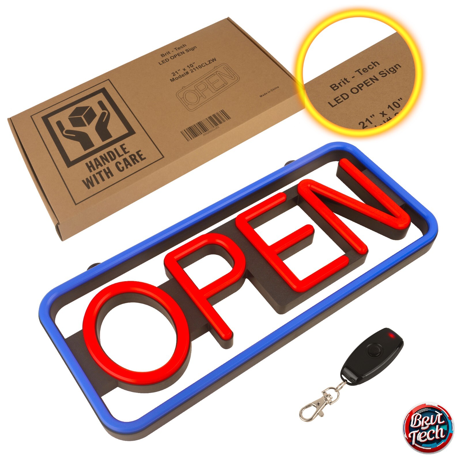 Open Sign For Business LED Neon 21″ Large Light Bright Restaurant Bar Store Shop
