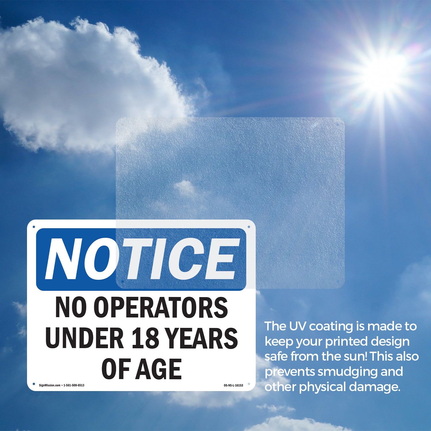 No Operators Under 18 Years Of Age OSHA Notice Sign Metal, Decal – 5 or 10 Pack