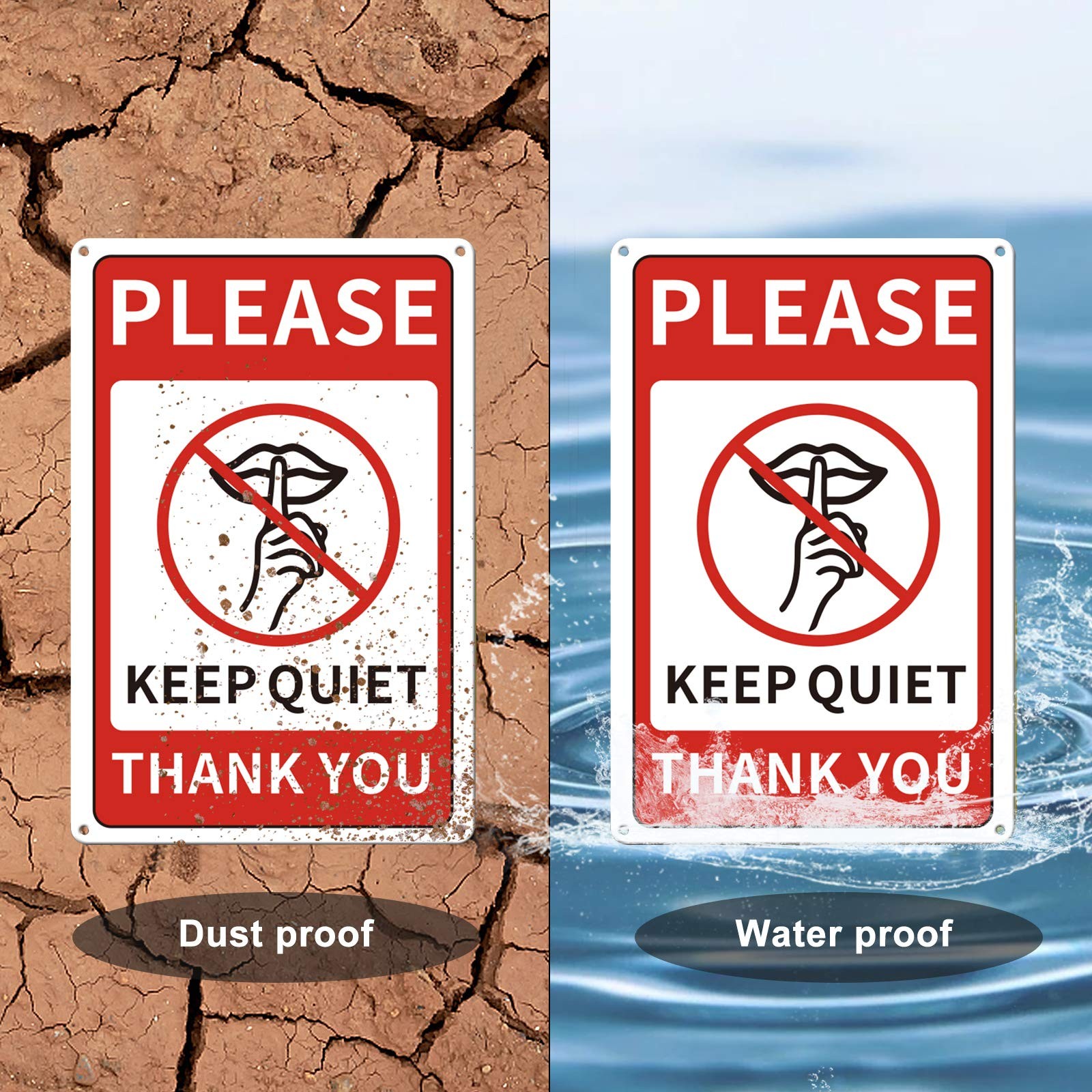 Mute Sign 8×12 Inch 35 Mil Aluminium Home Office Commercial Use UV Waterproof