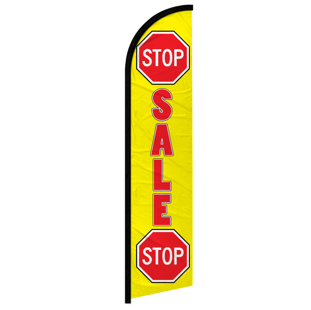 Stop Sale Stop Full Curve Windless Swooper Flag Sale Flag