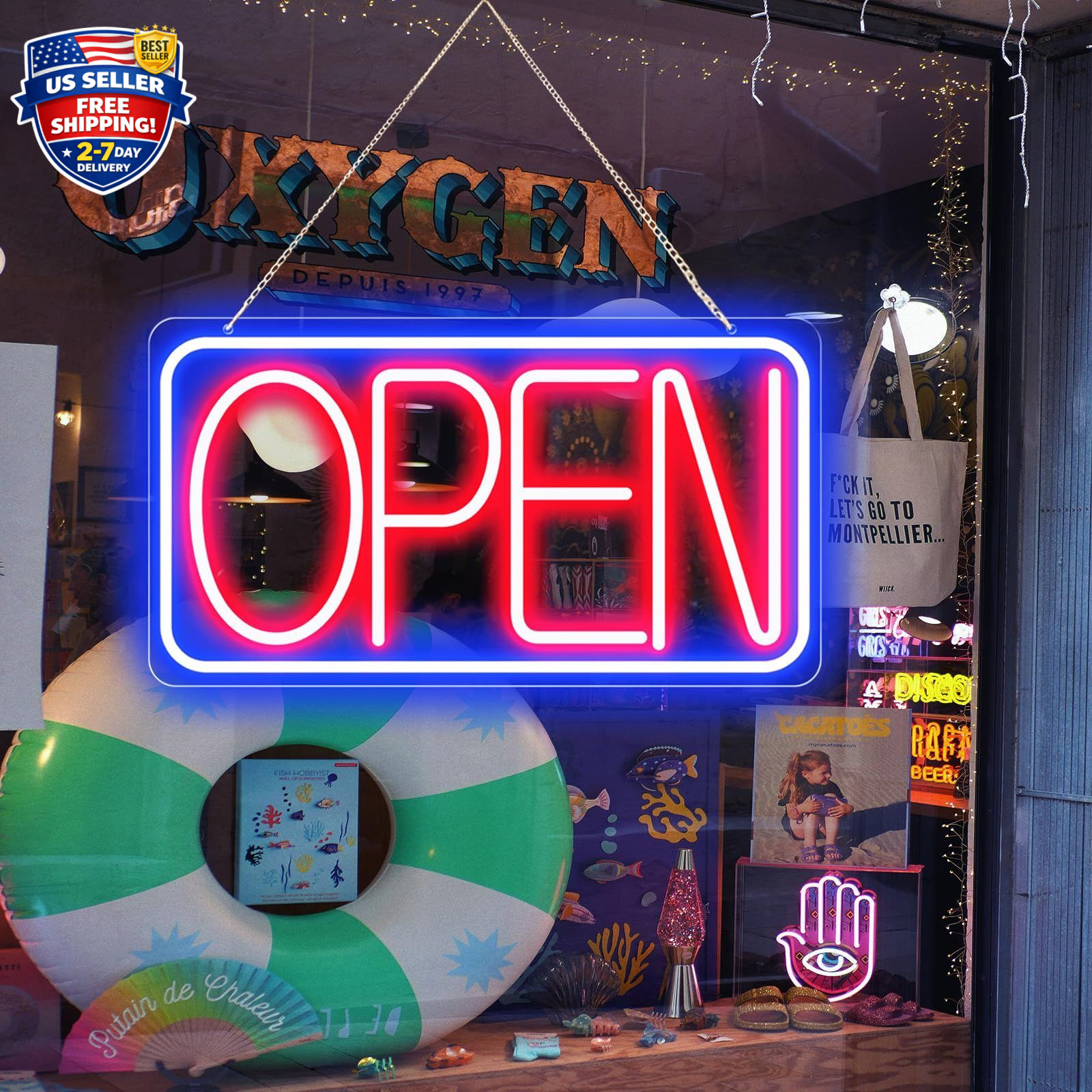 16.5″ X 9″ Led Neon Open Signs for Business Ultra Bright Plug In Electric Light
