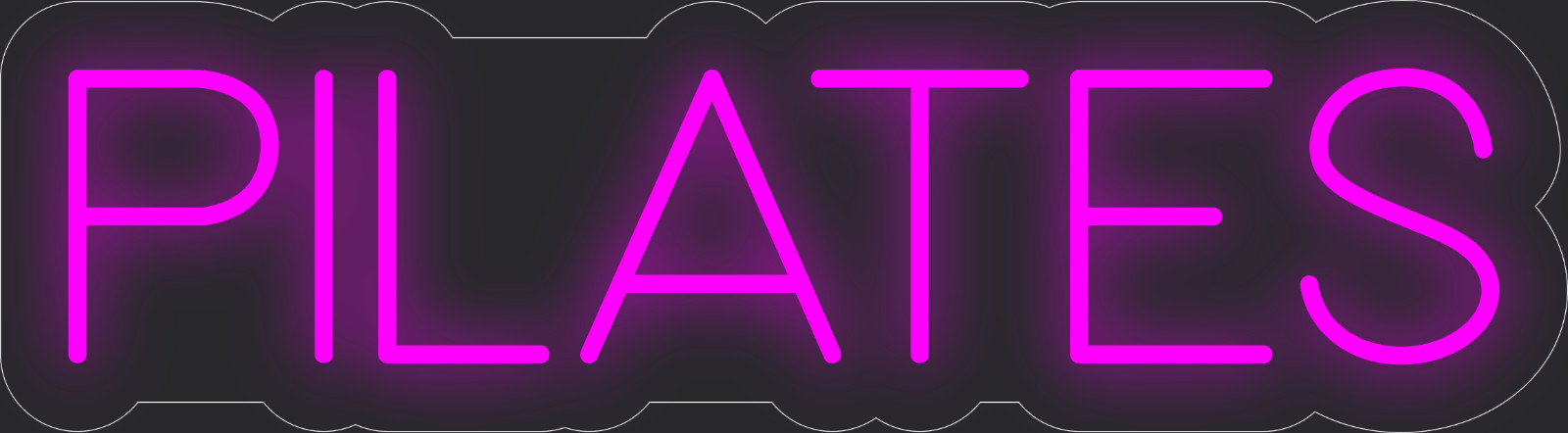 Pilates Neon LED Sign Business Wall Decor Lighted Store Sign 24 x 7 in.