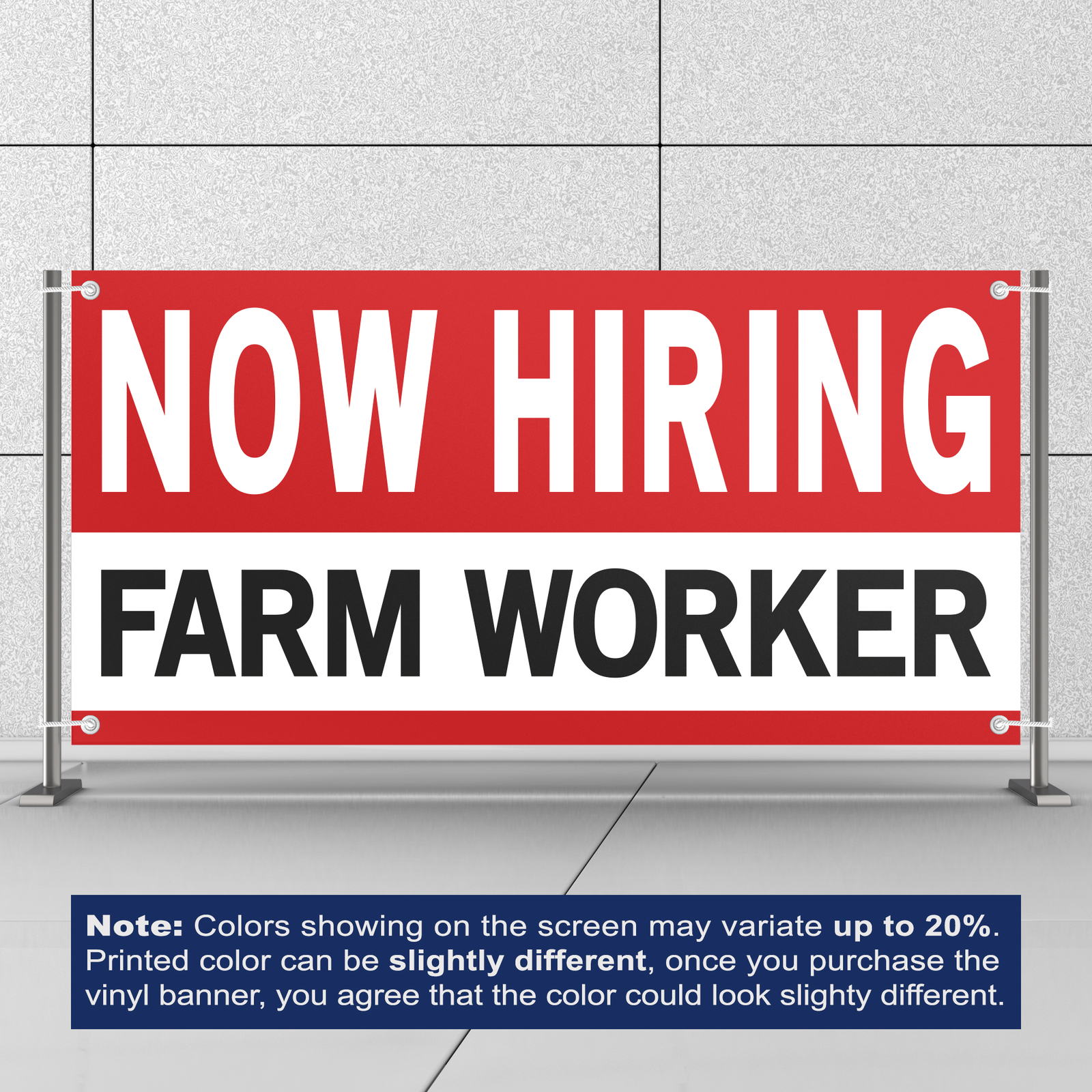 Now Hiring Farm Worker 13 oz Heavy Duty Vinyl Banner Roustabout Jobs Available