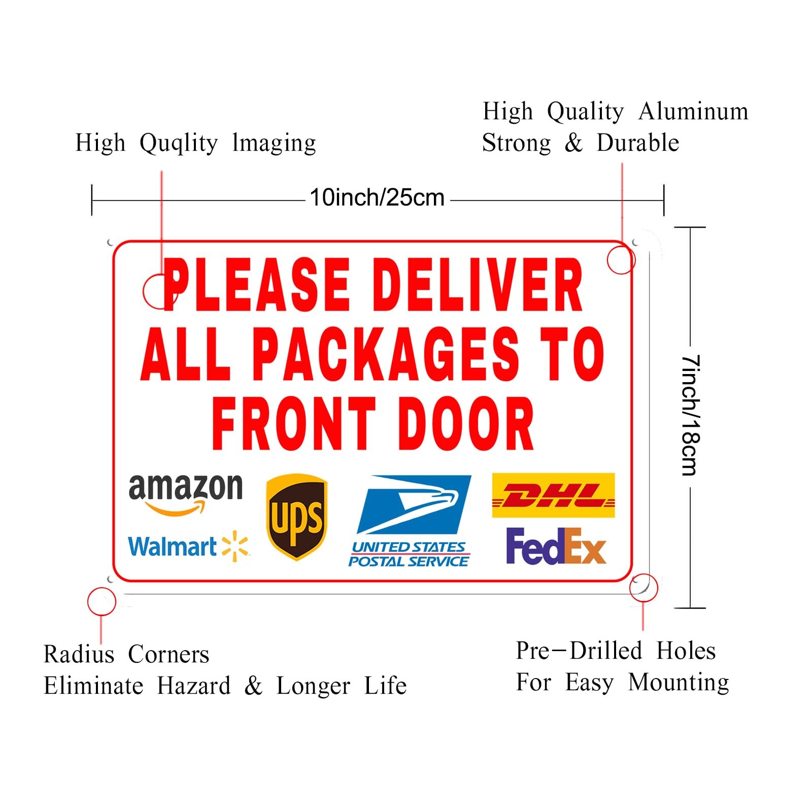 1 PCS Please Deliver All Packages Front Door Metal Sign 12×18 Inch Decor