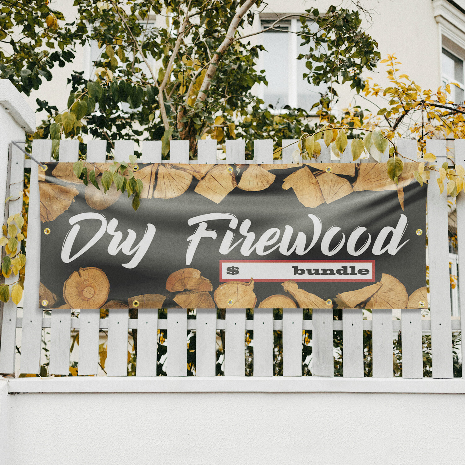Dry Firewood Vinyl Banner Sign with Metal Grommets Heavy-Duty Single-Sided