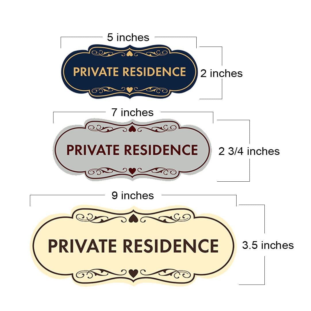 1 Pack Medium Black Gold Designer Private Residence Sign Home Security