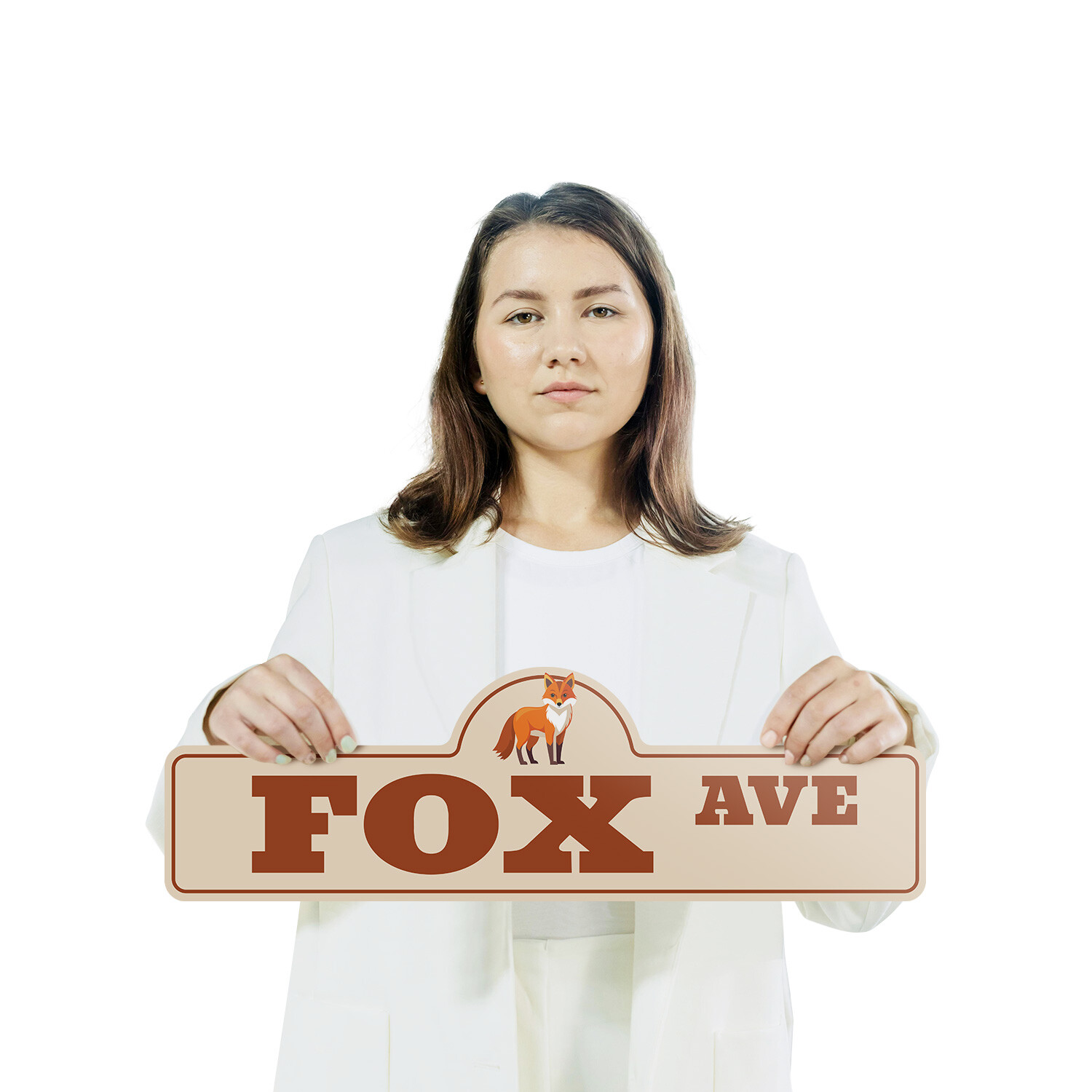 Fox (3 Pack) Plastic Street Sign Crossing Warning Vintage Rustic Beware