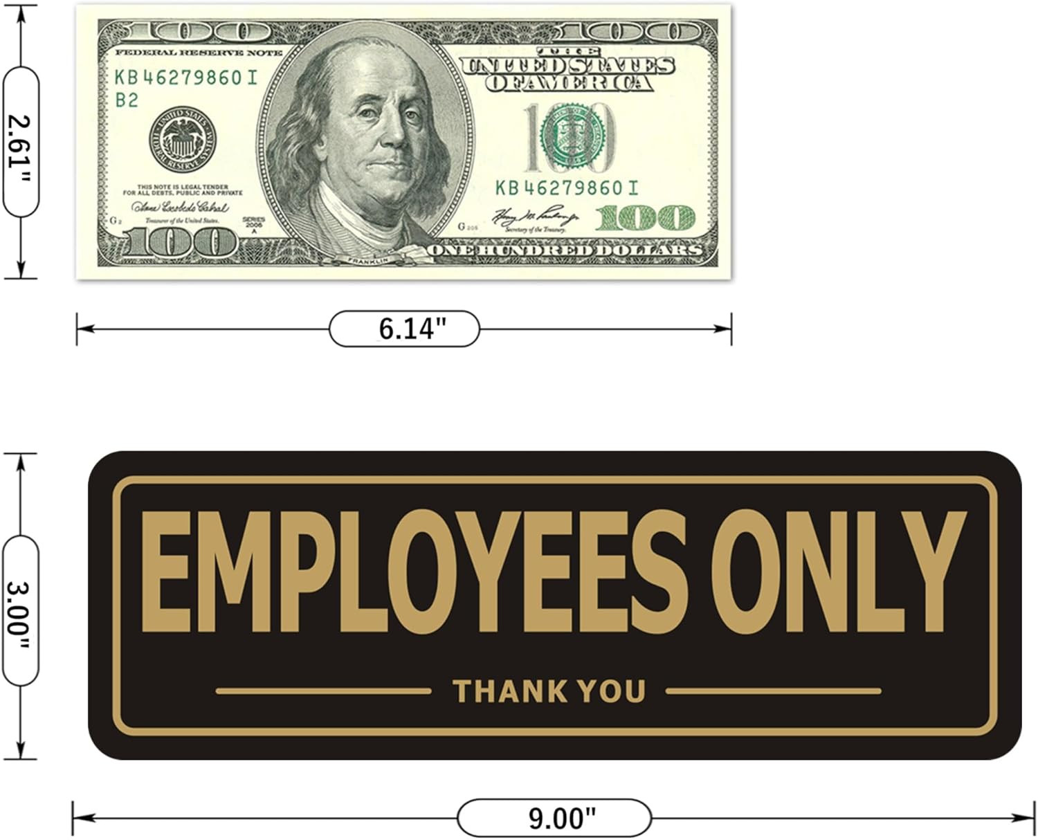 Employees Only Sign – 2 Pack Office Door Signs for Business Store Wall – Aluminu