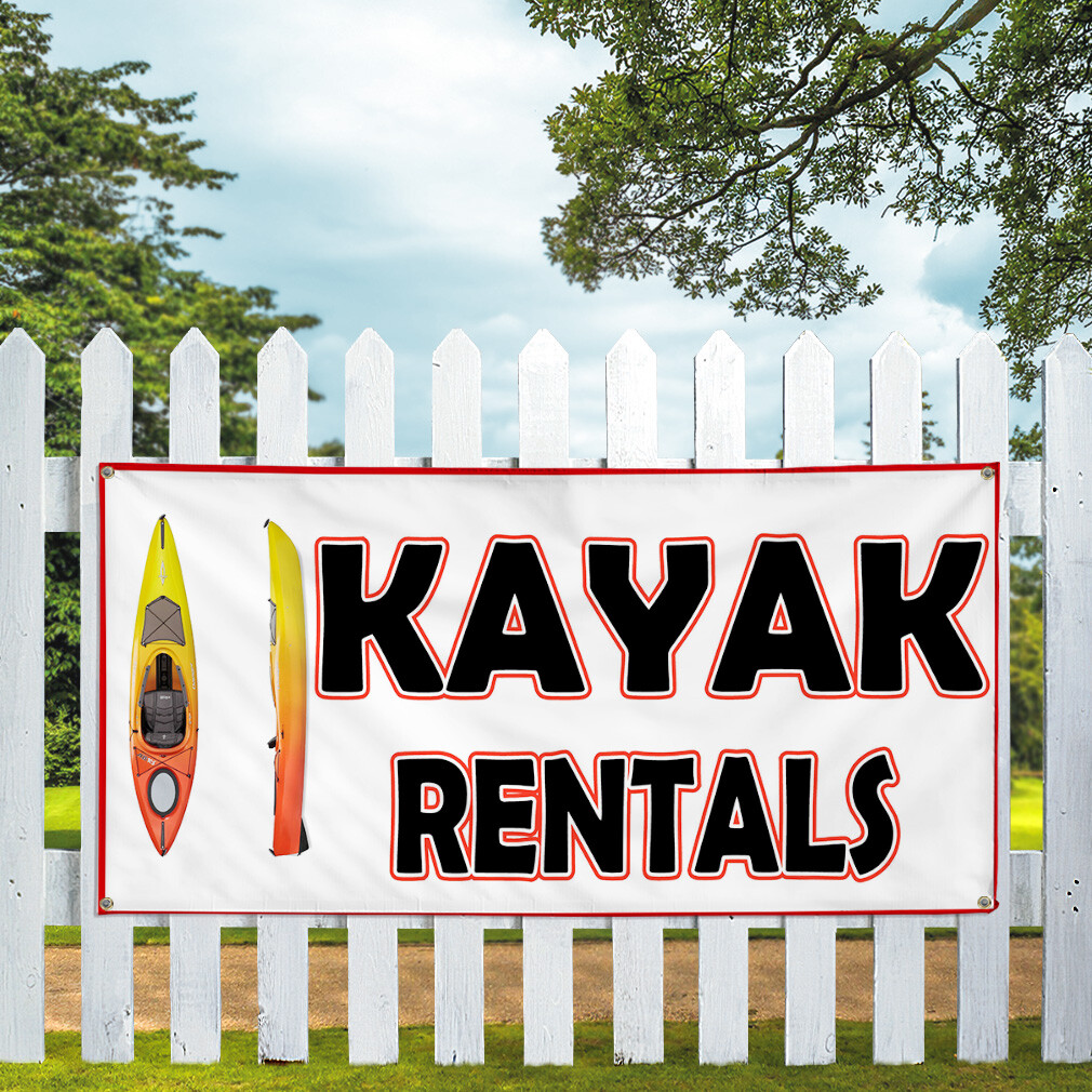 Vinyl Banner Multiple Sizes Kayak Rentals Weatherproof Industrial Yard Signs