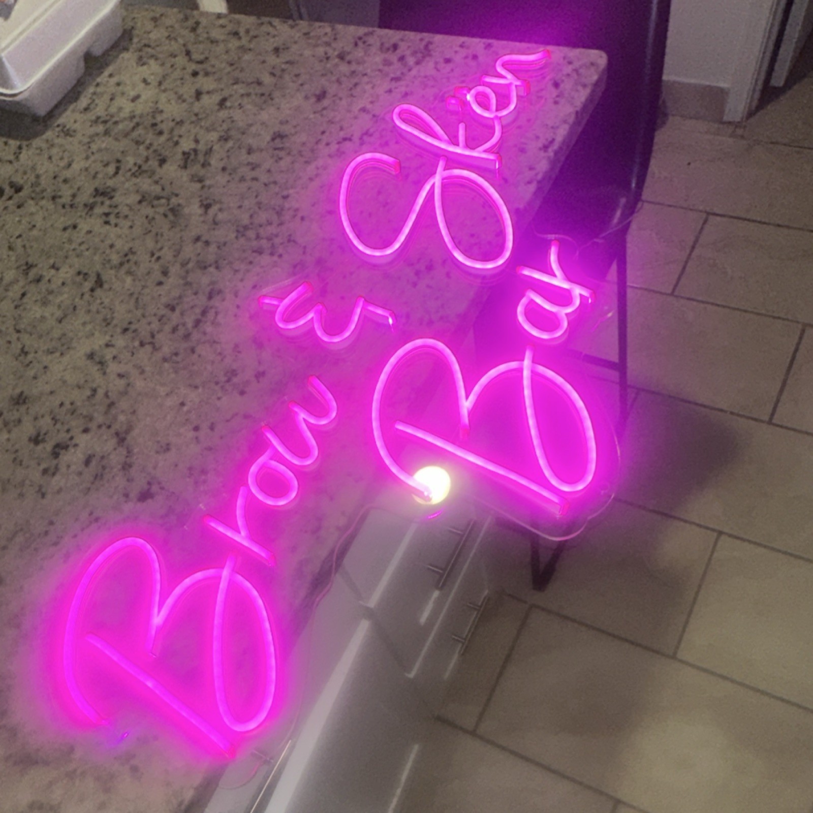 THOMSON Pink Neon Illuminated Sign Model 5-2435A Electric Includes Hardware
