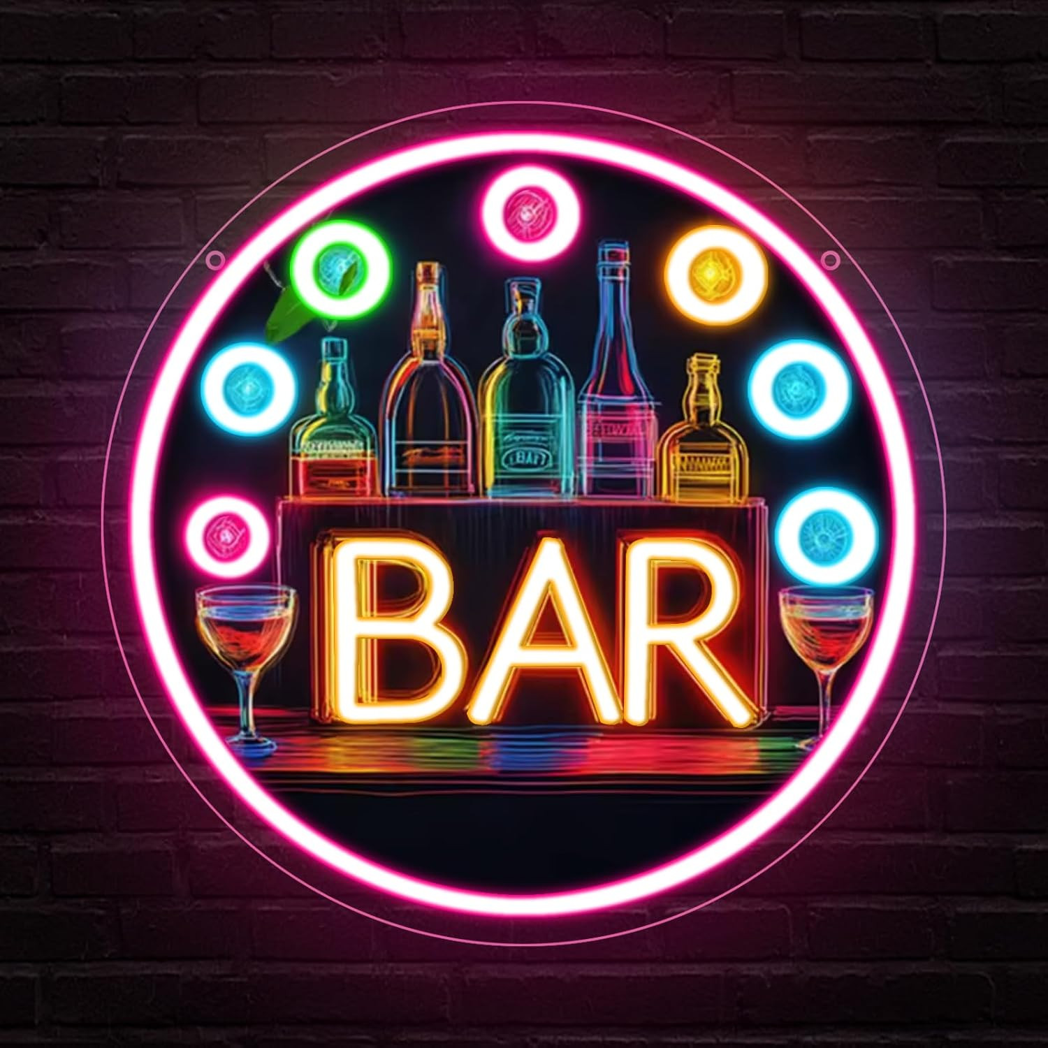 Neon Open Sign for Business, 13 * 13” Colorful Adjustable Brightness Come in We