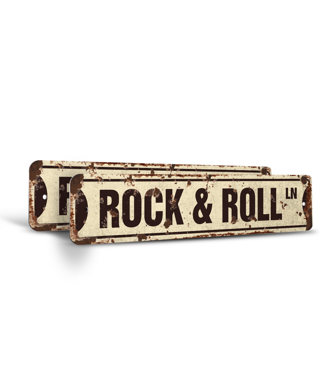 ROCK & ROLL Vintage Style Street Sign Metal Plastic fame music band guitar
