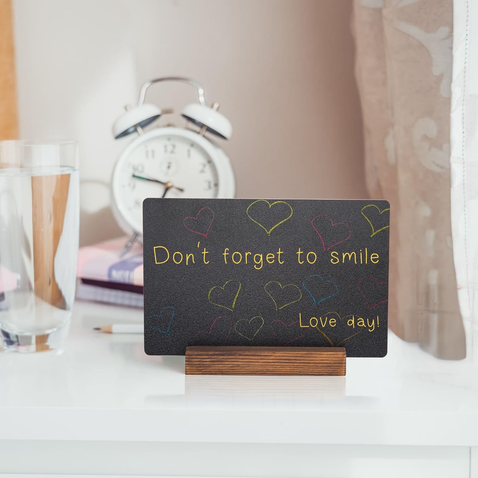 Tabletop Chalkboard Sign, 7.8×5 Inch Double-Sided Message Boards, Blackboard …