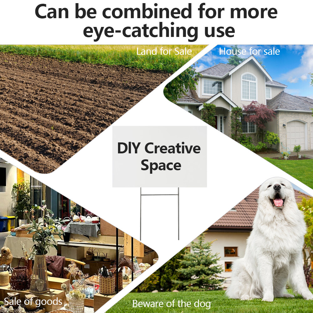 18×24 17×12 Yard Signs Personalized Blank Corrugated Lawn Sign Large With Stakes