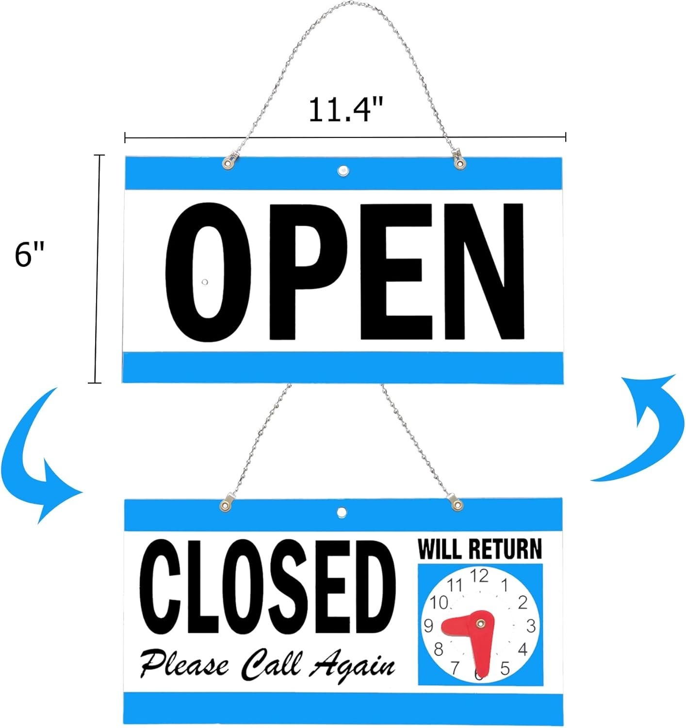 Business Hour Closed Open Sign Set – Customizable Hours of Operation – Red/White