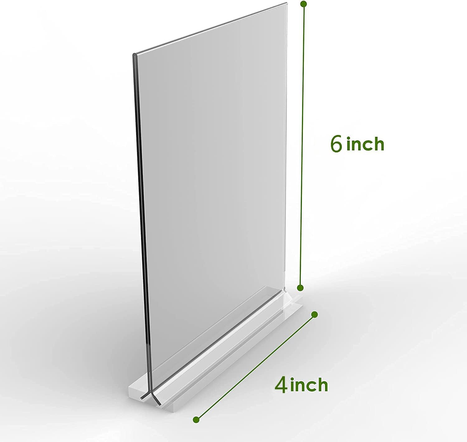 KOOLDE Acrylic Sign Holder 4×6 Inches 3 Pack T Shape Desktop 4 x 6, 3 pack
