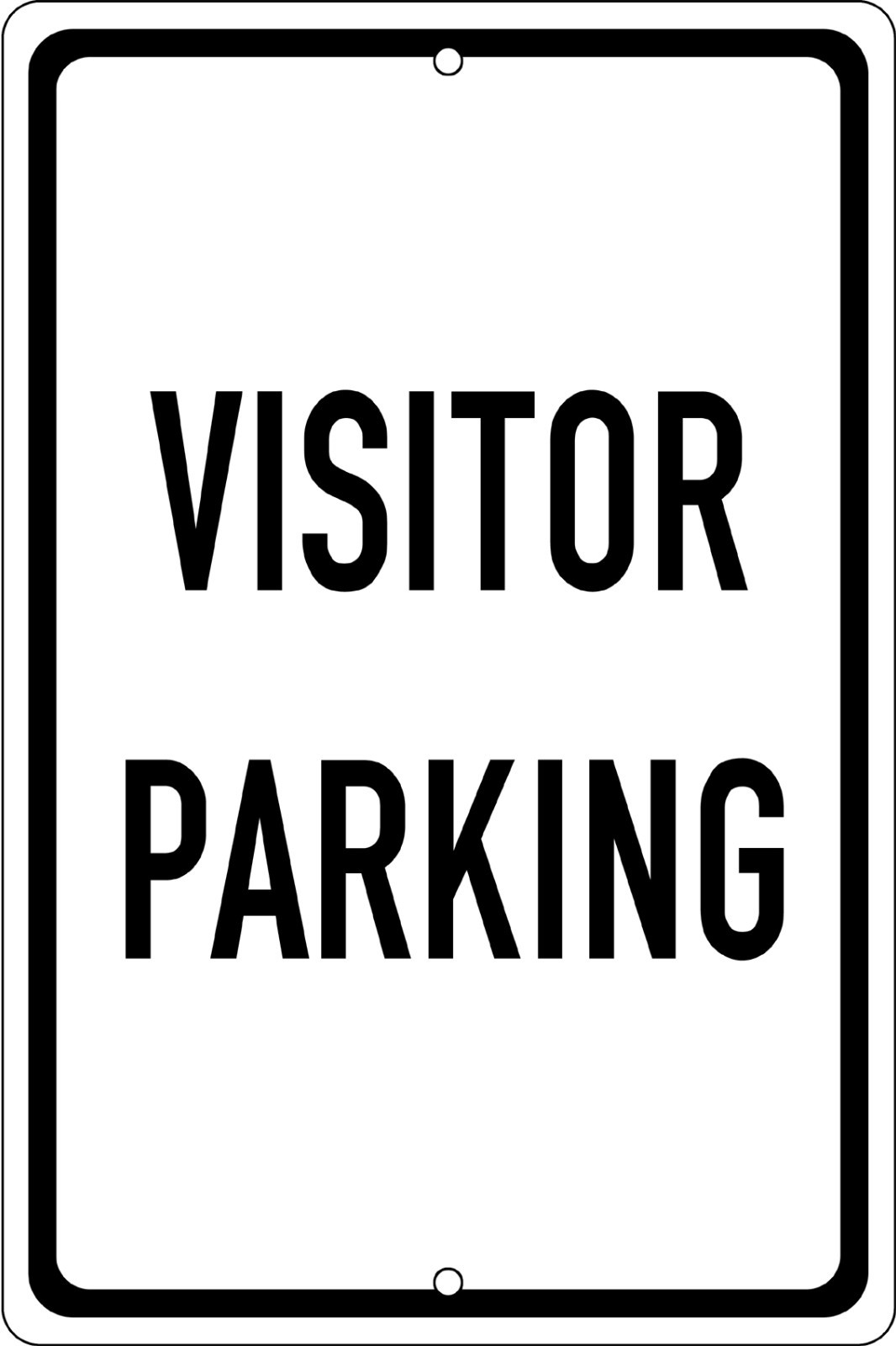 Visitor Parking 8″ x 12″ Aluminum Sign UV Protected Made in the USA – Black