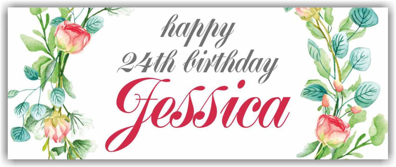 Happy 24th Birthday Advertising Banner Vinyl Sign Custom Name Text Event Holiday