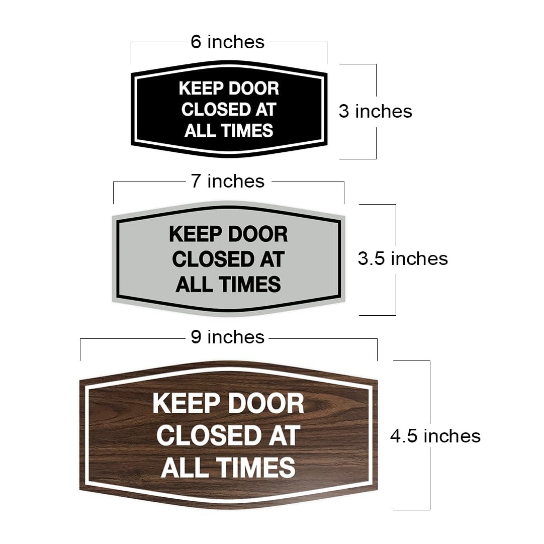 Fancy Keep Door Closed At All Times Sign Navy Blue White Medium