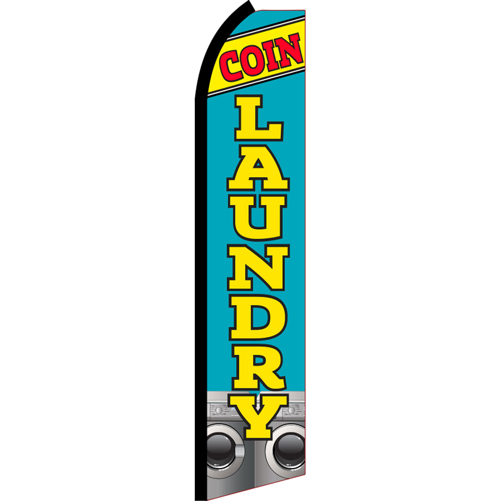 Coin Laundry 2 1/2 ft X 11 1/2 ft Polyester Swooper Flag