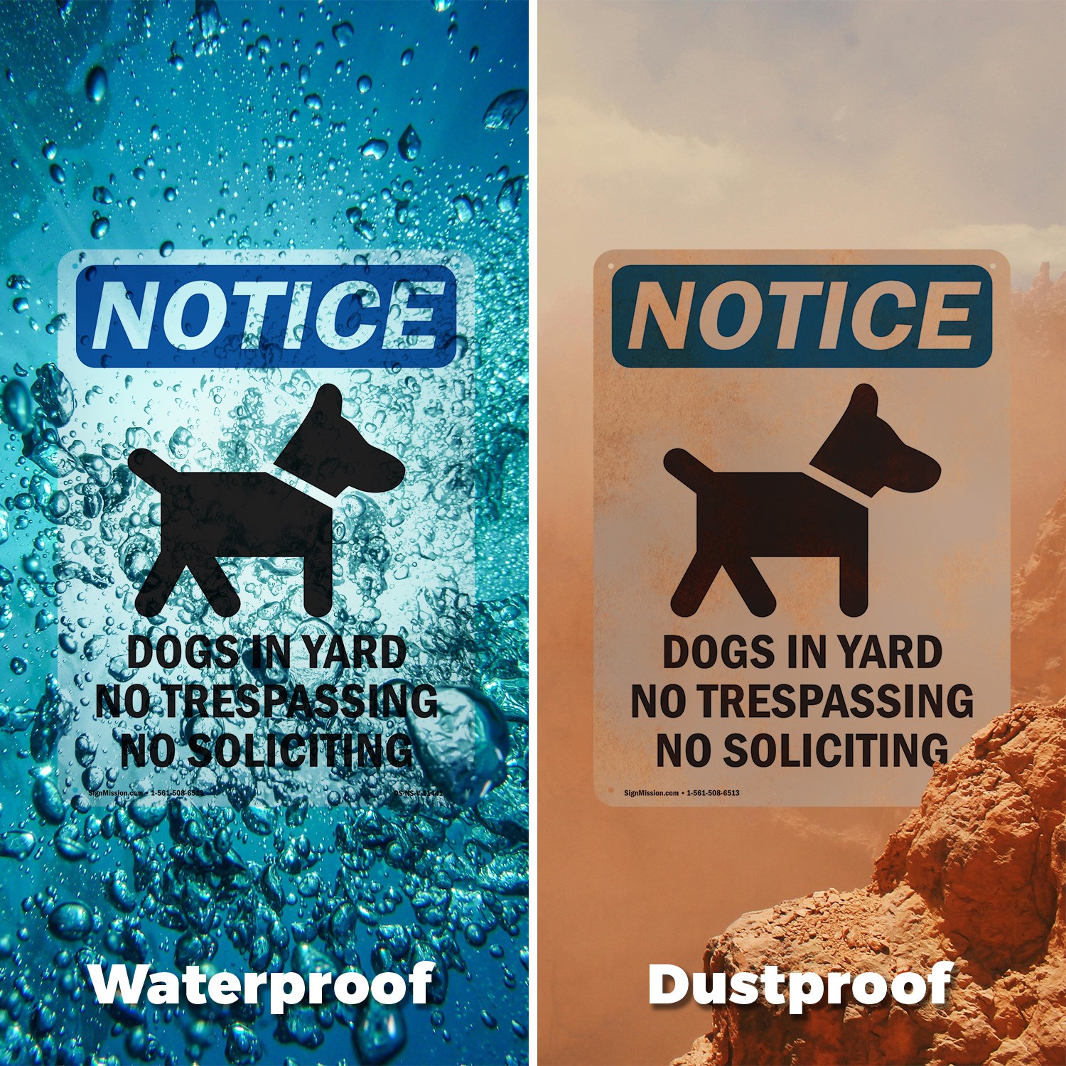Dogs In Yard No Trespassing OSHA Notice Sign Metal, Plastic, Decal 5 or 10 Pack